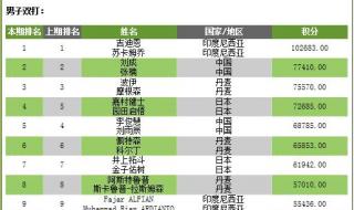 羽毛球实力国家排名